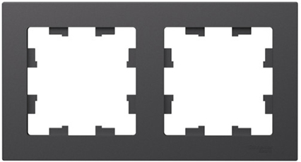 рамка 2-постовая Systeme Electric AtlasDesign, базальт - внешний вид