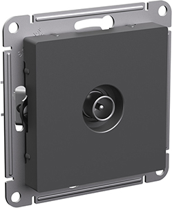 розетка ТВ проходная Systeme Electric AtlasDesign, базальт - внешний вид