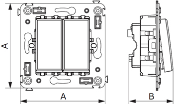 переключатель 2-клавишный DKC Avanti - размеры