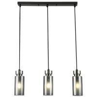 купить Светильник подвес 3*15Вт E14 никель цилиндр дымчатый  в Ухте Светильник подвес 3*15Вт E14 никель цилиндр дымчатый