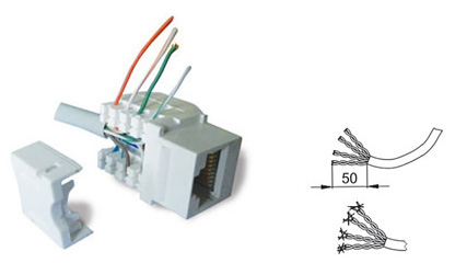 AtlasDesign сталь розетка RJ45 8(8) скрытая 1-ая  