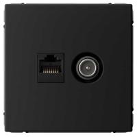 купить АртГэллери карбон розетка RJ45+TV скрытая 2-ая  в Ухте АртГэллери карбон розетка RJ45+TV скрытая 2-ая