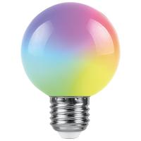 купить Лампа декор свд Е27 3Вт RGB G60 матовая Feron  плавная смена цвета в Ухте Лампа декор свд Е27 3Вт RGB G60 матовая Feron  плавная смена цвета