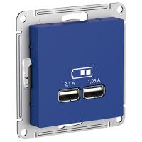 купить Атлас аквамарин розетка USB A+A скрытая 2-ая  в Ухте Атлас аквамарин розетка USB A+A скрытая 2-ая
