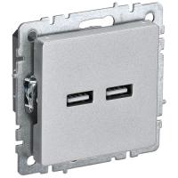 купить Брайт алюминий розетка USB A+A скрытая 2-ая  в Ухте Брайт алюминий розетка USB A+A скрытая 2-ая