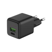 купить Сетевое зарядное устройство с двумя портами USB-A и USB-C, 20Вт GaN черный  REXANT в Ухте Сетевое зарядное устройство с двумя портами USB-A и USB-C, 20Вт GaN черный  REXANT