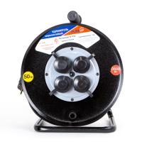 купить Удлинитель 4-мест 50м КГ 3*1,5 черный катушка металл IP44 PlexUp 3500Вт в Ухте Удлинитель 4-мест 50м КГ 3*1,5 черный катушка металл IP44 PlexUp 3500Вт