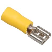 Разъем плоский 4,0-6,0мм2 6*0,5мм мама изолированный желтый ПВХ РпИм IEK 9шт