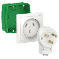 купить Комплект 32А 220В розетка+вилка+коробка скрытая белый IP20 Бланка Schneider Electric  в Ухте Комплект 32А 220В розетка+вилка+коробка скрытая белый IP20 Бланка Schneider Electric