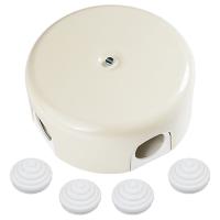 купить Коробка 110*50 круг слоновая кость IP20  пластик Bironi в Ухте Коробка 110*50 круг слоновая кость IP20  пластик Bironi