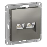 Атлас сталь розетка RJ45 скрытая 2-ая 