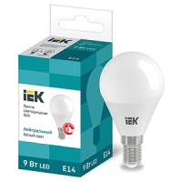 Лампа свд 220В E14 9Вт 4000К 810лм шар G45 матовая IEK 