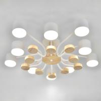 Светильник потолочный (люстра) 10*15Вт GX53 белый/дерево Светильник потолочный (люстра) 10*15Вт GX53 белый/дерево