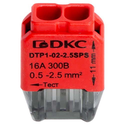 Клемма 2*2,5мм2 компактная красный DKC 12шт