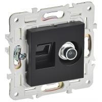 купить SKANDY Роз. двойная TV+RJ45 кат.5E SK-A14Bl черн. IEK в Ухте SKANDY Роз. двойная TV+RJ45 кат.5E SK-A14Bl черн. IEK