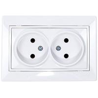 Мира белый розетка скрытая 2-мест IP20 в сборе