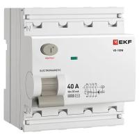 Выключатель дифференциальный (УЗО) 4Р 40А 30мА AC 6кА ВД-100N EKF PROxima