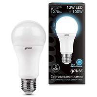 купить Лампа светодиодная 220В Е27 12Вт 4100К 1200лм стандарт A60 матовая Gauss Black в Ухте Лампа светодиодная 220В Е27 12Вт 4100К 1200лм стандарт A60 матовая Gauss Black