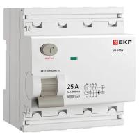 Выключатель дифференциальный (УЗО) 4Р 25А 300мА AC 6кА ВД-100N EKF PROxima