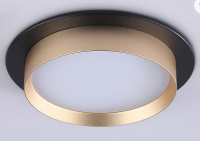 купить Светильник точечный GX53 круг черный /золото встраиваемый Ambrella  в Ухте Светильник точечный GX53 круг черный /золото встраиваемый Ambrella