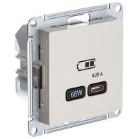 купить Атлас бежевый розетка USB скрытая 1-ая тип-C 65Вт в Ухте Атлас бежевый розетка USB скрытая 1-ая тип-C 65Вт