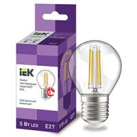 купить Лампа свд 220В E27 5Вт 4000К 600лм шар G45 прозрачная филамент IEK  в Ухте Лампа свд 220В E27 5Вт 4000К 600лм шар G45 прозрачная филамент IEK
