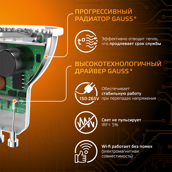 купить Лампа свд 220В GU10 9Вт 3000К 830лм MR16 прозрачная Gauss  в Ухте Лампа свд 220В GU10 9Вт 3000К 830лм MR16 прозрачная Gauss