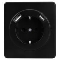 купить MIELE ROUND Розетка 1-ая с/з с/у з/ш 16А с USB A+C быстрой зарядки 5В/3А черная KRANZ в Ухте MIELE ROUND Розетка 1-ая с/з с/у з/ш 16А с USB A+C быстрой зарядки 5В/3А черная KRANZ