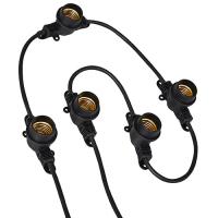 Гирлянда Белт-лайт 10м, E27, шаг 25см, 40 патронов, черный каучук, IP65 (Uniel)