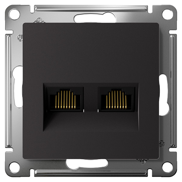 AtlasDesign карбон розетка RJ45 скрытая 2-ая  