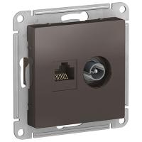 купить Атлас мокко розетка RJ45+TV скрытая 2-ая  в Ухте Атлас мокко розетка RJ45+TV скрытая 2-ая
