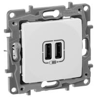 купить Этика белый розетка USB скрытая 2-ая 2400мА в Ухте Этика белый розетка USB скрытая 2-ая 2400мА