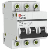 Автомат 3Р 16А C 4,5кА ВА47-29 EKF Basic 