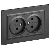 купить Брайт черный розетка скрытая 2-мест IP20  в Ухте Брайт черный розетка скрытая 2-мест IP20