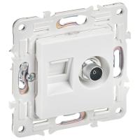 купить Сканди арктический белый розетка RJ45+TV оконечная скрытая 2-ая кат.5E в Ухте Сканди арктический белый розетка RJ45+TV оконечная скрытая 2-ая кат.5E