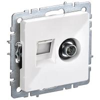 купить Брайт белый розетка RJ45+TV оконечная скрытая 2-ая  в Ухте Брайт белый розетка RJ45+TV оконечная скрытая 2-ая