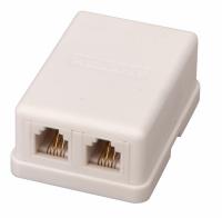 купить Рексант белый розетка RJ14 6(4) открытая 2-ая  в Ухте Рексант белый розетка RJ14 6(4) открытая 2-ая