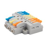 Клемма 12*4,0мм2 с рычажком серый Rexant проходная разветв. с монт.площадкой