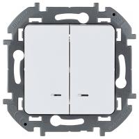 купить Инспириа белый выключатель 2кл с подсветкой скрытая 10А IP20  в Ухте Инспириа белый выключатель 2кл с подсветкой скрытая 10А IP20