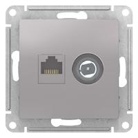 купить Атлас алюминий розетка RJ45+TV скрытая 2-ая   в Ухте Атлас алюминий розетка RJ45+TV скрытая 2-ая