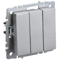 купить Брайт алюминий выключатель 3кл скрытая 10А IP20  в Ухте Брайт алюминий выключатель 3кл скрытая 10А IP20