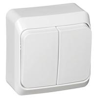 купить Этюд белый выключатель 2кл с подсветкой открытая 10А IP20  в Ухте Этюд белый выключатель 2кл с подсветкой открытая 10А IP20
