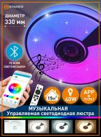 купить Светильник настенно-потолочный свд 40Вт RGB круг белый/хром  пульт ДУ Estares музыкальная, API в Ухте Светильник настенно-потолочный свд 40Вт RGB круг белый/хром  пульт ДУ Estares музыкальная, API