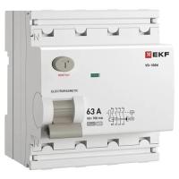 Выключатель дифференциальный (УЗО) 4Р 63А 100мА AC 6кА ВД-100N EKF PROxima