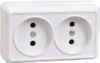 Октава белый розетка открытая 2-мест IP20 