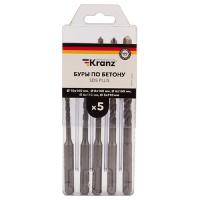 купить Набор буров по бетону 5-6х110х50, 6-8-10х160х100 мм, 5 шт., в пластиковой коробке SDS PLUS Kranz в Ухте Набор буров по бетону 5-6х110х50, 6-8-10х160х100 мм, 5 шт., в пластиковой коробке SDS PLUS Kranz
