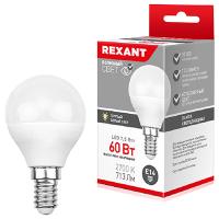 купить Лампа шар свд Е14 7,5Вт 2700К 713лм G45 матовый Rexant  в Ухте Лампа шар свд Е14 7,5Вт 2700К 713лм G45 матовый Rexant