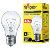 купить Лампа накаливания 230В E27 75Вт 750лм МО стандарт прозрачная Navigator в Ухте Лампа накаливания 230В E27 75Вт 750лм МО стандарт прозрачная Navigator