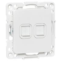 купить Стокгольм белый механизм RJ45 2x8(8) скрытая 2-ая  в Ухте Стокгольм белый механизм RJ45 2x8(8) скрытая 2-ая