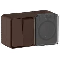 AtlasDesign Profi54 коричневый блок Р+В2кл открытая горизонтально заземление шторки IP54